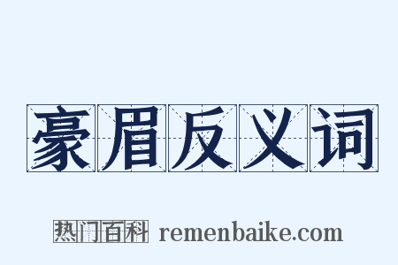 豪眉反义词是什么意思的图片
